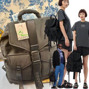🆕 GANNI 🧿 NWOT Black Recycled Tech Backpack